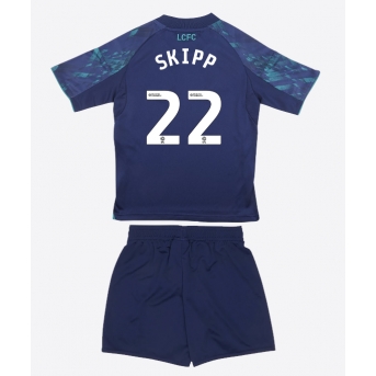 Billige Fotballdrakt Leicester City Oliver Skipp #22 Replika Bortedraktsett Barn 2025-26 Kortermet (med bukser)